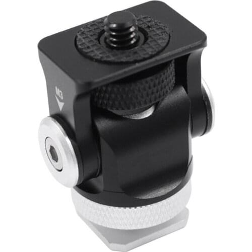 Mini Cold Shoe Mount Adapter Bracket Alumimun Alloy 1/4 Inch Screw Connector for DSLR Camera Video Monitor LED Light