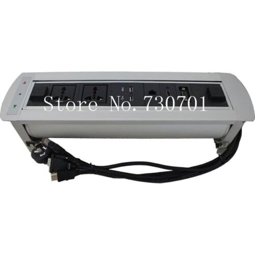 2019 Motorized conference furniture Socket av power plug rotation motorized electric flipping socket for IT office desk 2pcs/set