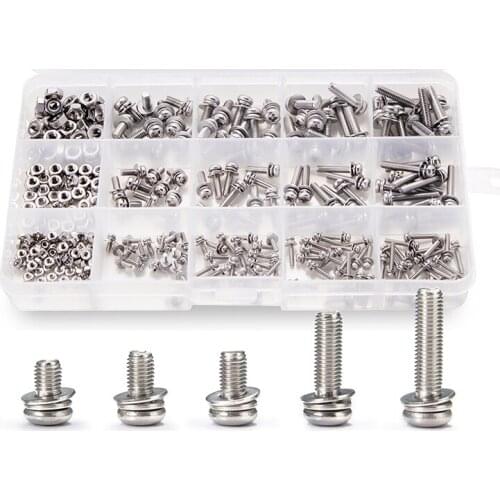 780PCS M2 M3 M4 M5 Screws Philips Pan Head Screws Set With Bolt Nut Lock Flat Washers Machine Screws Assortment Kit