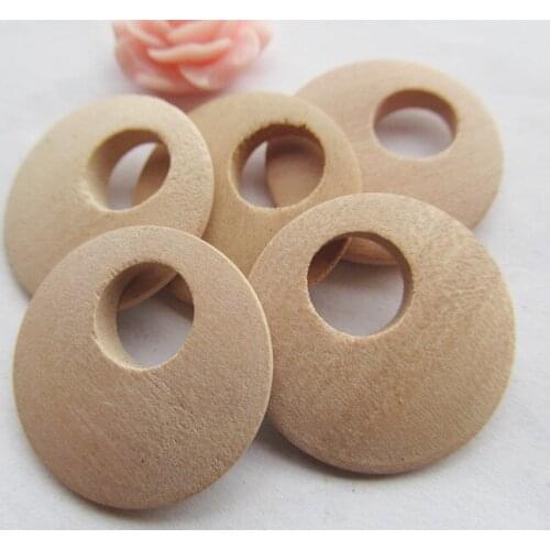 10pcs 25mm Unfinished Roundure Circle Ring Big Hole Natural Wood Earring Pendant Charm Finding ,DIY Accessory Jewellry Making