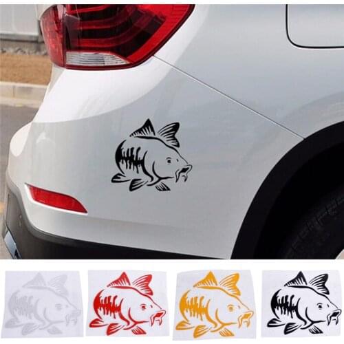 New Carp Fishing Car Vinyl Decal Art Sticker Kayak Fishing Car Truck Boat Tribal Car Sticker Accessories 14*14 CM