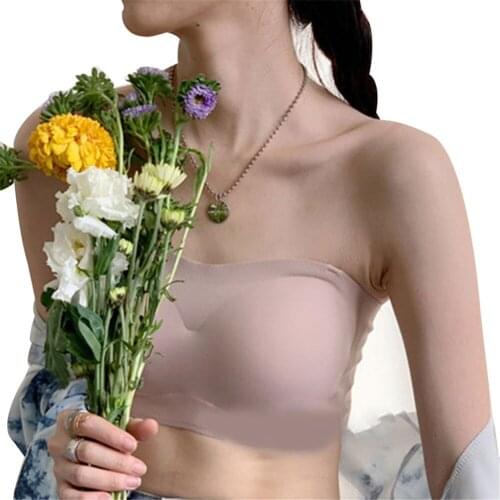 New Women Simple Underwear Tops Strapless No Steel Ring Invisible Bra Underwear Ropa Interior Femenina 2020