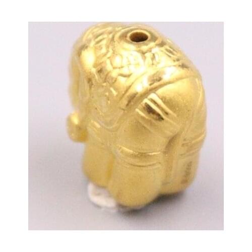 New Pure 24Kt 3D Yellow Gold Pendant 18x12mm Beautiful Small Elephant Bead About 1.55g Animal