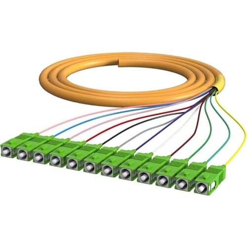 12 Strand 9/125 Fiber Optic Pigtail SC/APC Single Mode,12 fiber pigtail 1-3 Meters Free shipping Buy more and save more