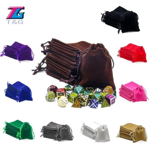 Portable Dice Bag 10pcs/set 10 Colors Board Game Colorful Bags for Jewelry Packing or -collectong Drawstring Pouches