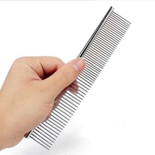 3 Sizes Stainless Steel Pet Hair Comb Brush Double Use Portable Pet Grooming Tools Pin Combs For Shaggy Dogs Cats S/M/L