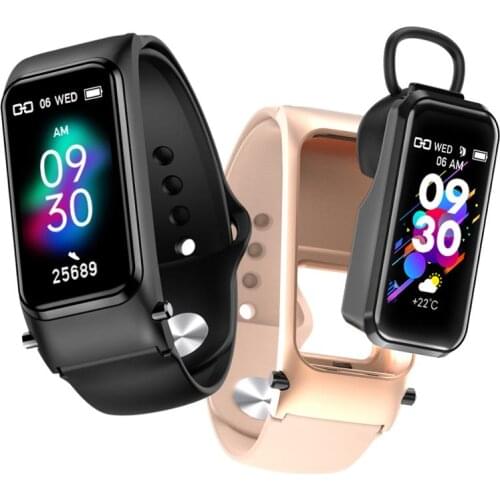 Two-in-one detachable Bluetooth headset smart watch bracelet IP67 waterproof Bluetooth call listening to music unisex bracelet