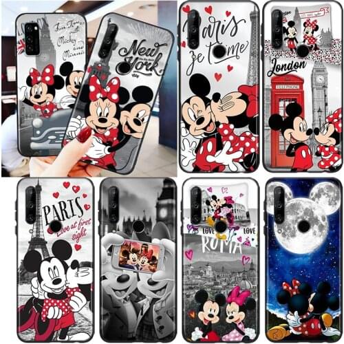 Mickey Minnie Travel For Honor 8S 8C 8X MAX 8A 8 7S 7A 7C Play 3E Prime Pro 2020 2019 Silicone Black Phone Case