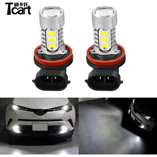 Tcart Car LED Front Fog Light Bulbs H11 5730 Auto Driving Lamps For Toyota CHR C-HR 2017 2018 2019 Accessories
