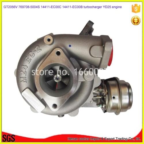 YD25 turbocharger electric turbine GT2056V 769708-5004S 14411-EC00C turbo for Nissan