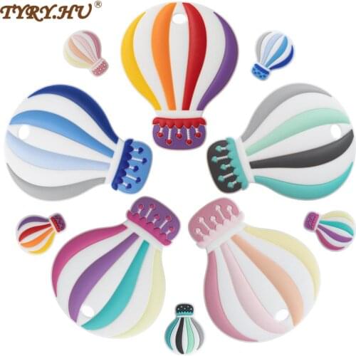 TYRY.HU 5pc Silicone Ballon Beads Baby Silicone Hot Air Teethers Dummy Cartoon Pacifier Toy For Pacifier Chains BPA Free