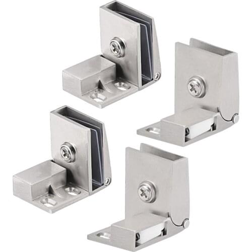 Uxcell 2pair New Arrival Furniture Hardware Zinc Alloy Glass Clamp Cupboard Showcase Cabinet Door Hinge for 3-5mm Glass