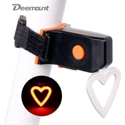 Deemount Bicycle Tail Light Bike Hot New Seat Post Visual Warning Lamp Round Heart Shape USB Charge MTB Lantern COB LED