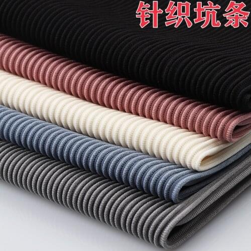 Spring Sunken Stripe Stretch Knitted Striped Clothes Shirt Dress Striped Wide Leg Pants Horizontal Stripes Spiral Fabric