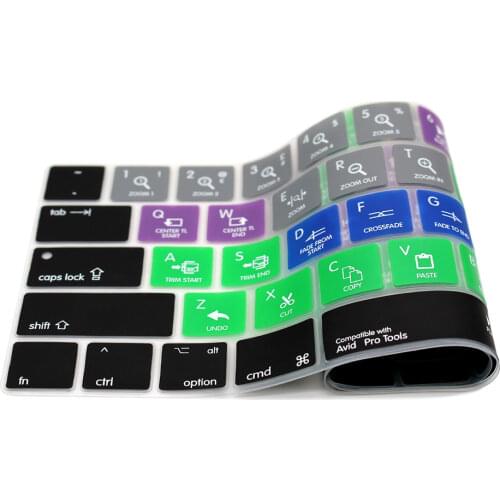 HRH Avid Pro Tools Hotkey Silicone Keyboard Cover Protector For Macbook Pro 13"A1706 A1989 A2159 15"A1707 A 1990 With Touch Bar