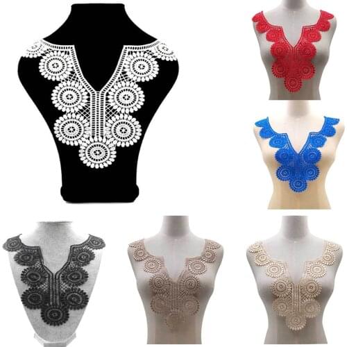 Womens Hollow Lace False Collar Fake Half Shirt Blouse Detachable Collar Embroid