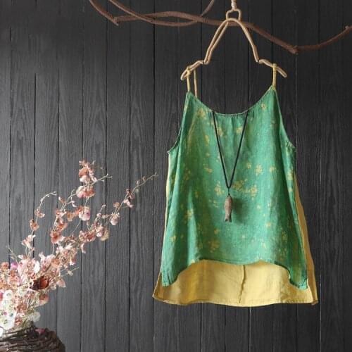 2021 qipao style vest women vintage cotton and linen tops women chinese style vest waistcoat print mandarin collar women vest