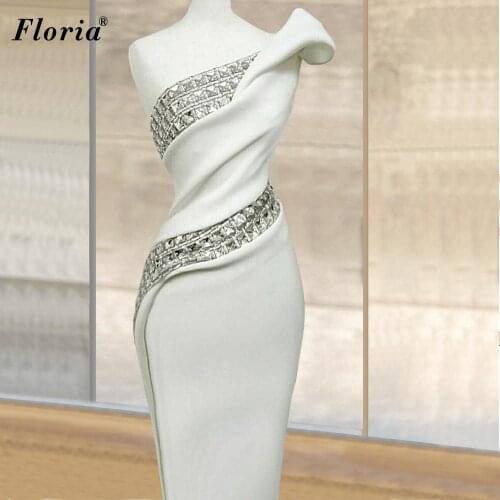 Dubai White Mermaid Evening Dresses Elegant Formal Evening Gowns Floor-Length Celebrity Dresses Film Opening Ceremony Dresses