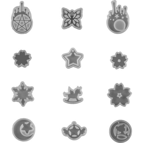 1Pcs Star Moon Snowflake Butterfly Resin Epoxy Molds Casting Silicone UV Resin Mould Set For DIY Jewelry Making Pendant Supplies