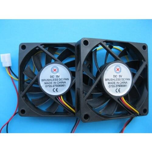 2 Pcs Brushless DC Cooling Fan 5V 7015S 11 Blades 70x70x15mm 3pin Sleeve-bearing