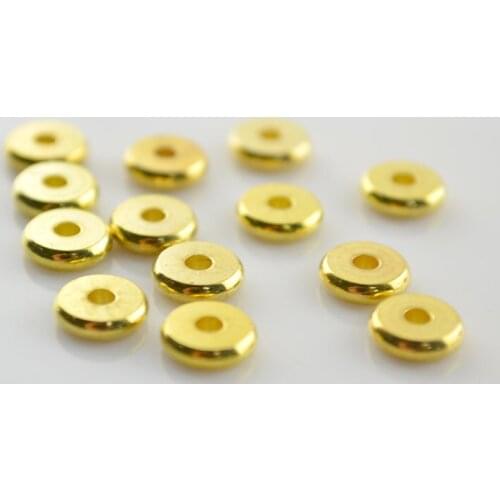 2x7mm Gold Color Spacer Beads For Jewelry making Materials Cake Beads 100pc/lot