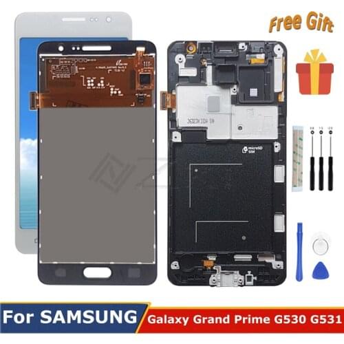 5"G531 TFT For Samsung Galaxy Grand Prime Panel LCD Display G530 SM G531F G531H G531FZ Touch Screen Replacement Parts With Frame