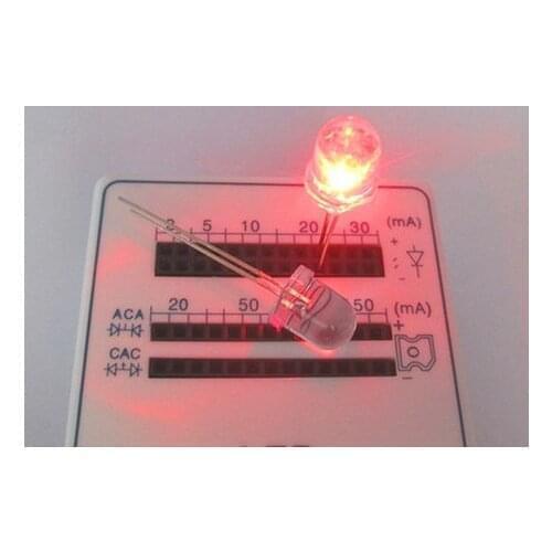 8mm Red Straw Hat Light LED Emitting Diode Ultra Bright Lamp Bead Plug-in DIY Kit Practice Wide Angle 8 mm 200pcs/lot