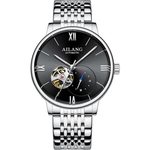 AILANG 2020 new mens watch automatic mechanical watch simple business authentic brand Swiss steel belt mens watch ultra-thin