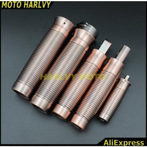 CNC Bronze Custom Rough Crafts Aluminum Handlebar Grips Fits For Harley Sportster XL1200 883 Forty-Eight Softail Dyna Touring