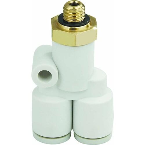 Free shipping Quality Air hose Fittings single U type Tee Connector with one Male Thread End for OD 4mm PU hose/Nylon Hose