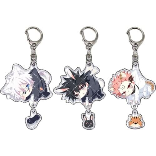 5pcs / Lot Japanese Anime Jujutsu Kaisen Fushiguro Megumi Cosplay Cartoon Keyrings Acrylic Keychain Key Chains for Men Women
