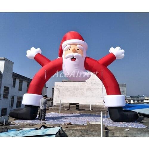 Cheap 20 ft outdoor advertising air blown inflatable Santa Claus arch for Christmas yard decoration