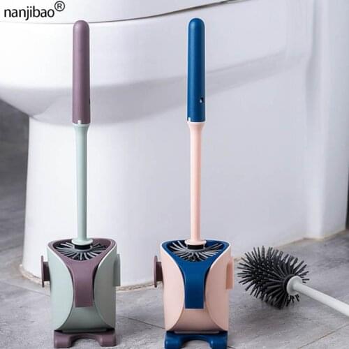 Household Cartoons Wall-mounted TPR Silicone Brush Head Frame Cleaning Brush Floor Universal Toilet Brush Bathroom Accessories