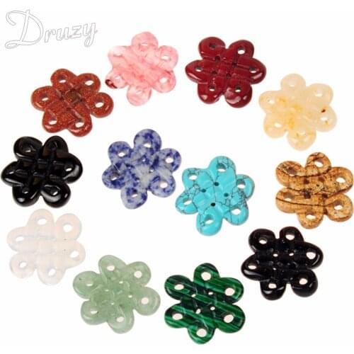 Druzy Prosperity Protection Handcraft Natural Quartz Chinese Traditional Ornamental Knots Pendants Fit Necklaces and Bracelets