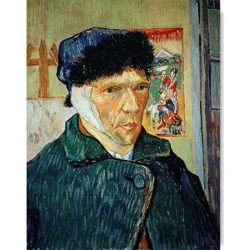 Canvas Painting Home Decor Van Gogh Self-Portpait with Bandaged Ear Poster Print Decoration Picture Artwork Home Decor