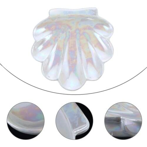 1Pc Ceramic Jewelry Plate Shell Shaped Rings Storage Tray Party Desktop Decor