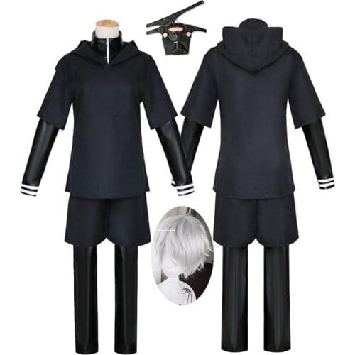 Japanese Anime Tokyo Ghoul Cosplay Kaneki Ken Cosplay Costume Hoodie Jacket Pants Shorts Full Set Outfits Men Uniforms Masks