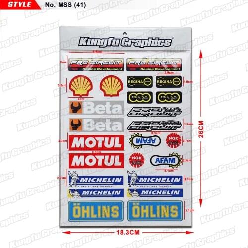 KUNGFU GRAPHICS MX Racing Stickers Vinyl Decals Sheet Bomb Graffiti Decor A LOGO Motorcycle Helmet Dirt Bike Turning