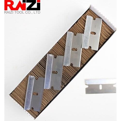 Raizi 200 pcs Carbon Steel Single Edge Razor Blades Safety for Adhesives Old Film Glue Removal Clean Shovel Cutting Saw Blade