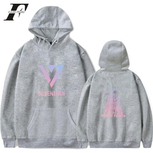 LUCKYFRIDAYF 2018 SEVENTEEN Style Women men cotton Long Sleeve Hooded Hoodies Sweatshirt Tops Kpop Pullovers streetwear 4xl