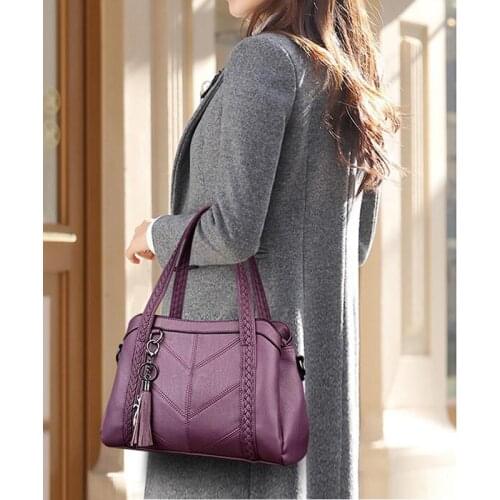 Fashion Vintage Women Shoulder Bag Female Causal Totes for Daily All-purpose High Quality Dames Handbag Messenger Bags Tassel PU