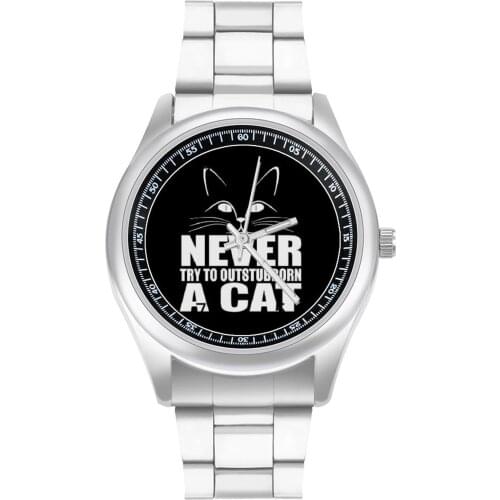 Funny Cat Quartz Watch Photo Retro Wrist Watch Stainless Photo Sport Men Wristwatch