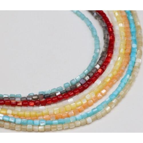 Natural Shell Small Beaded Cylindrical Seawater Shell Loose Beads for Making DIY Jewelry Necklace Bracelet Accessories 3.5x3.5mm