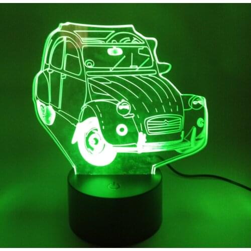 Newest Car 3d Night Light 7 Color Change Led Christmas 3d Lighting For Kid Birthday Party Gift Remote Touch switch Led Usb Light