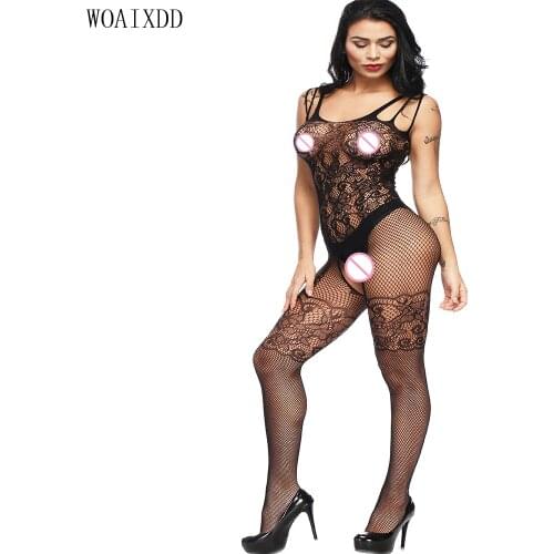 2018 New Sexy Lingerie Hot Open Crotch Bodystocking for Women Sheer Smooth High Elastic Sexy Tight Panthose Plus Size