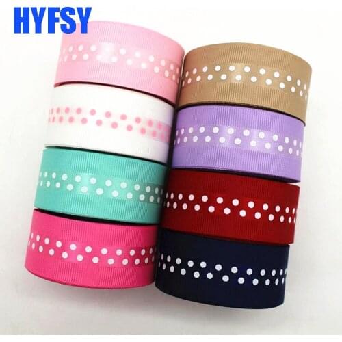 New 1 '25mm cartoon ribbon 10 yards dot DIY handmade material gift wrap bow sewing fabric satin Grosgrain ribbons