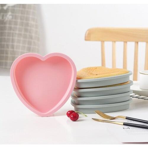 New Heart Round Silicone Material Cake Molds For Kitchen Baking Tools Food Grade Dessert Pastry Biscuit Pizza Mold