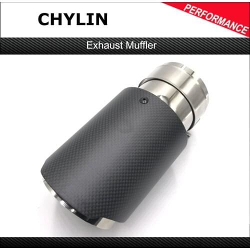 One Piece High Quality Single Car Back Muffler Exhaust Pipe For Universal Matte Carbon Fiber System Exhaust Tip For Ak