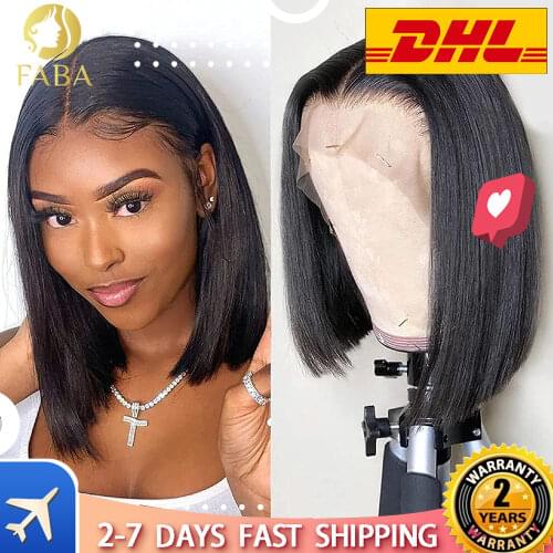 QINGSI Short Bob Wigs for Black Women Human Hair Lace Front Wigs 4x4 Lace Closure Bob Wigs Straight Bob Wigs Free Part Wigs