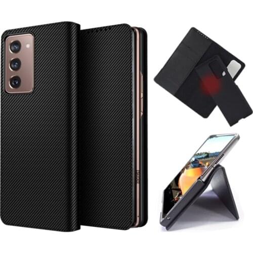 Split Folding Flip Card Funda Luxury PU Leather Case for Samsung Galaxy Zfold Z Fold 2 Fold2 Zfold2 5G Cover Shell Coque Housing